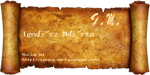 Ignácz Márta névjegykártya