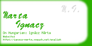 marta ignacz business card